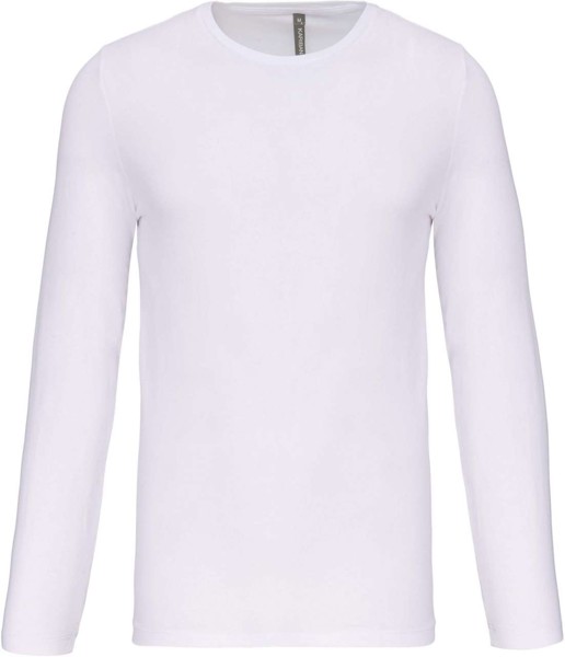 Men's Long-Sleeved Crew Neck T-Shirt - White / L
