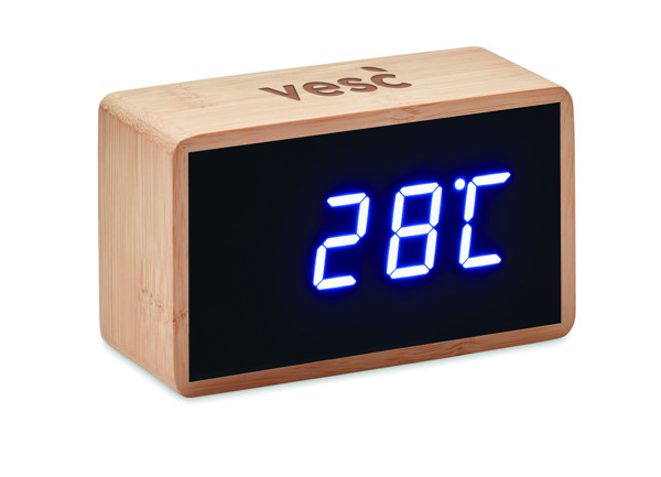 LED alarm clock bamboo casing Miri Clock