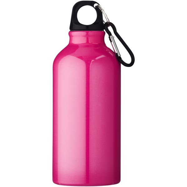 Oregon 400 ml aluminium water bottle with carabiner - Neon Pink