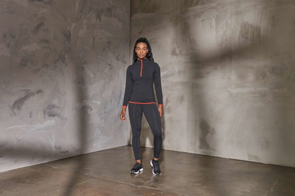 Women's Cool 1/2 Zip Sweat - Charcoal / Jet Black / L