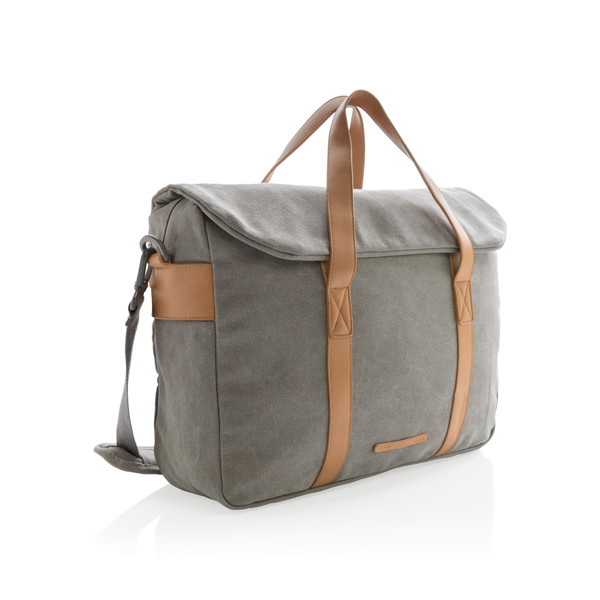 Canvas laptop bag PVC free - Storm Grey
