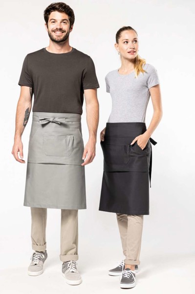 Cotton Long Apron - White