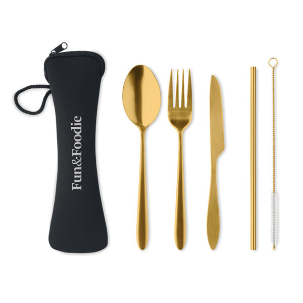 Cutlery set stainless steel 5 Service - Gold