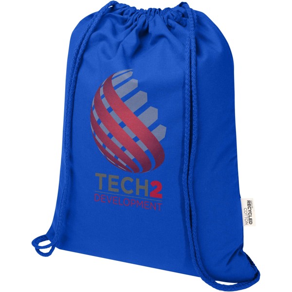 Sac Peru Blend de 5 L avec cordon en coton recyclé 180 g/m2 certifié GRS - Bleu royal
