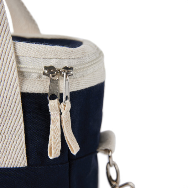 VINGA Volonne AWARE™ Kühltasche aus recyceltem Canvas - Blau / Off White