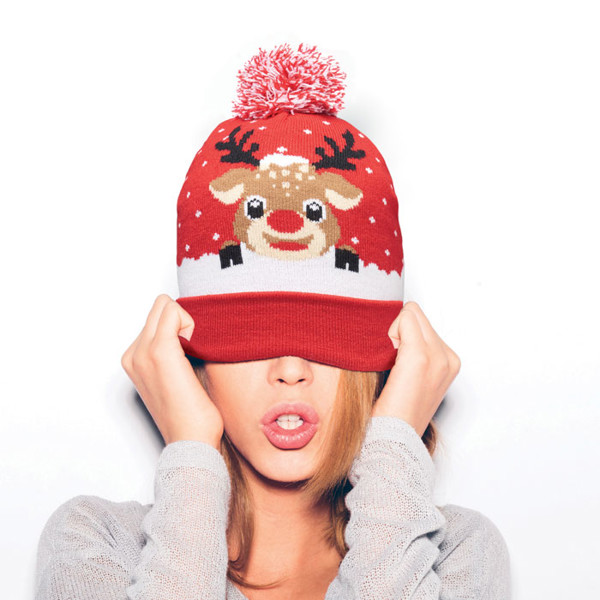 Shimas Hat acrylic christmas beanie, 95g - Red