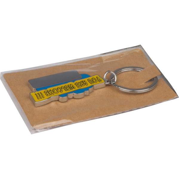 Keyring "You are welcome!!!" - Light Blue