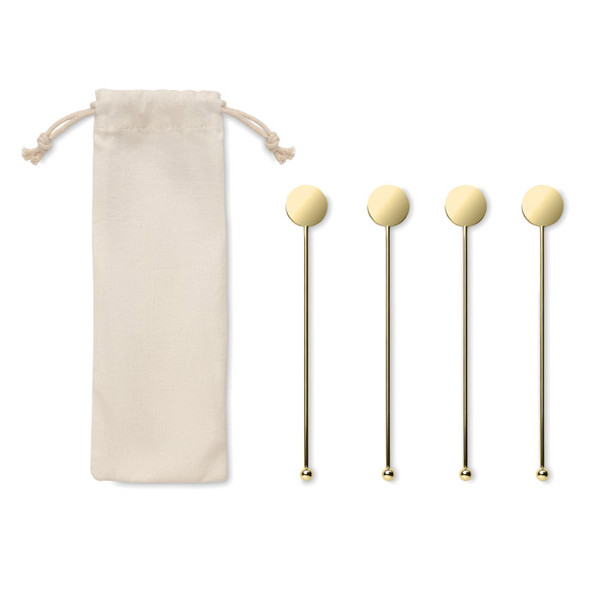 Stainless steel stirrers set Tamango - Gold