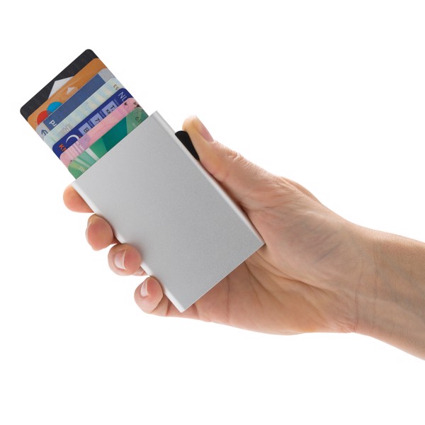 C-Secure aluminium RFID card holder - Silver