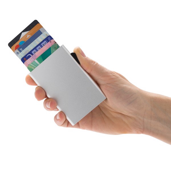 Držalo za kartice C-Secure RFID, aluminij, 7 kartic - Silver