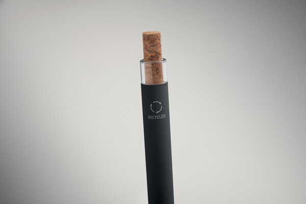 Recycled aluminium pen Bergamo + - Black