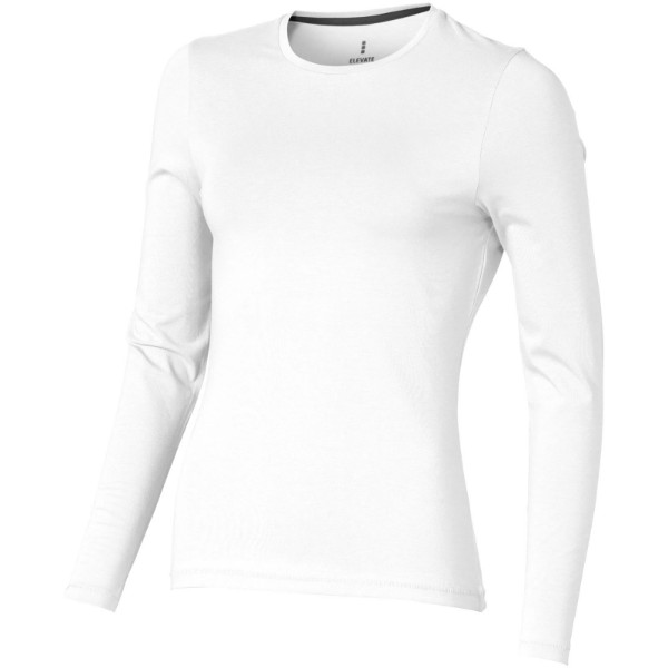 Ponoka long sleeve women's organic t-shirt - White / L