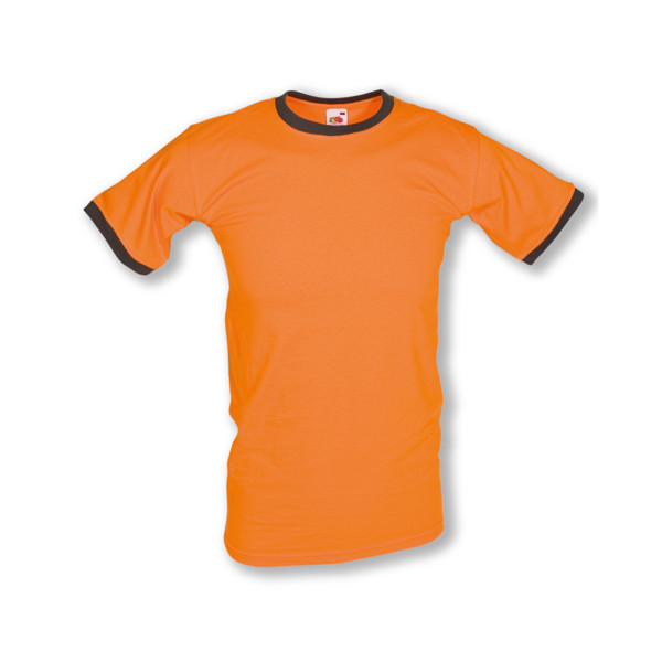 T-Shirt Valueweight Ringer T 165G - 100% Algodão - Laranja E Cinza / L