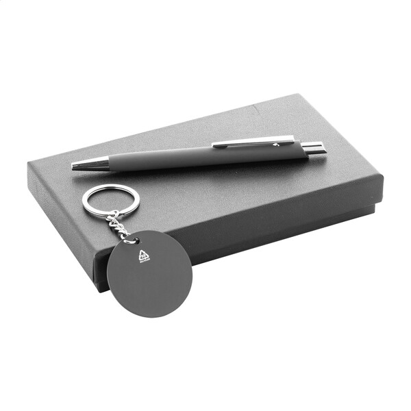 Pen And Keyring Set Miroset - Dark Grey