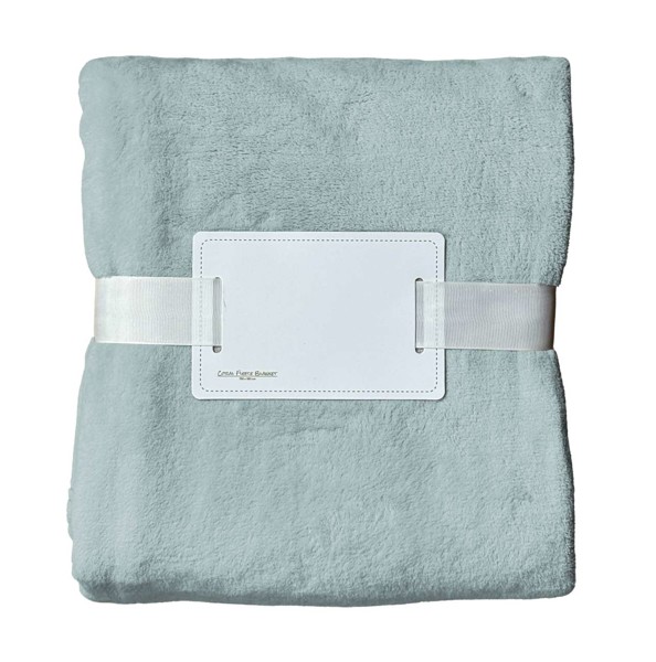 Olima Coral Fleece Blanket - Pale Seafoam