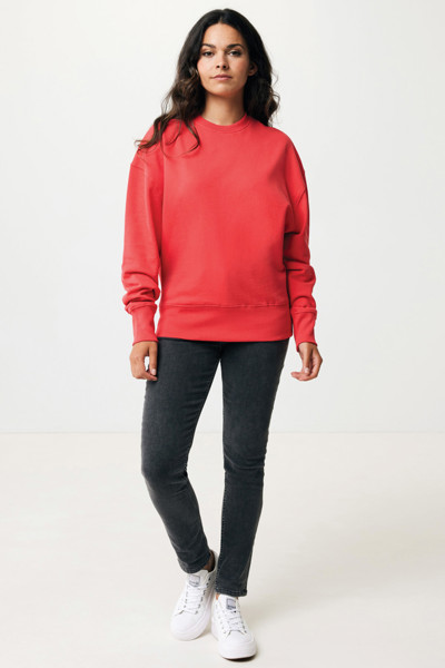 Sweater à col rond en coton recyclé Iqoniq Kruger - Luscious Red / XXXL