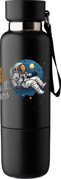 Garrafa de parede dupla de aço inoxidável (500 ml) Lieselotte - cinzento