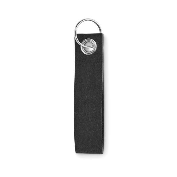 Porte-clés en feutre RPET Suora - Noir