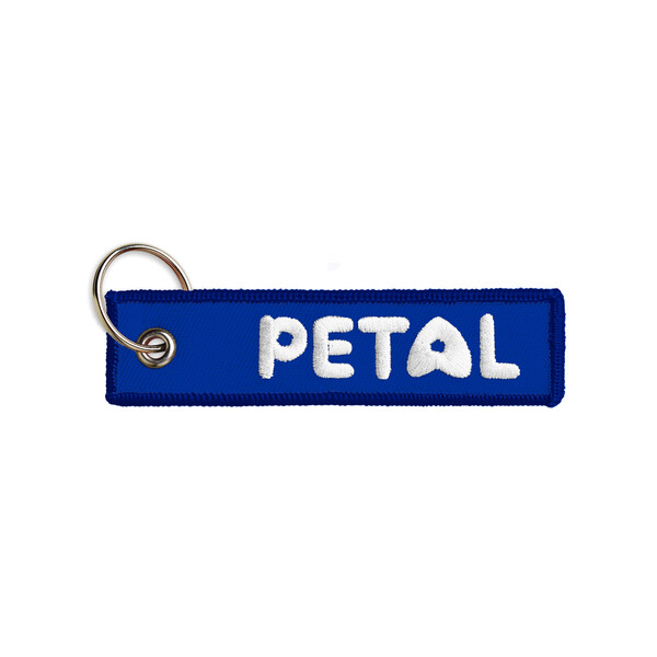 Embroidered key tag - Dark Azure Blue / 13x3cm