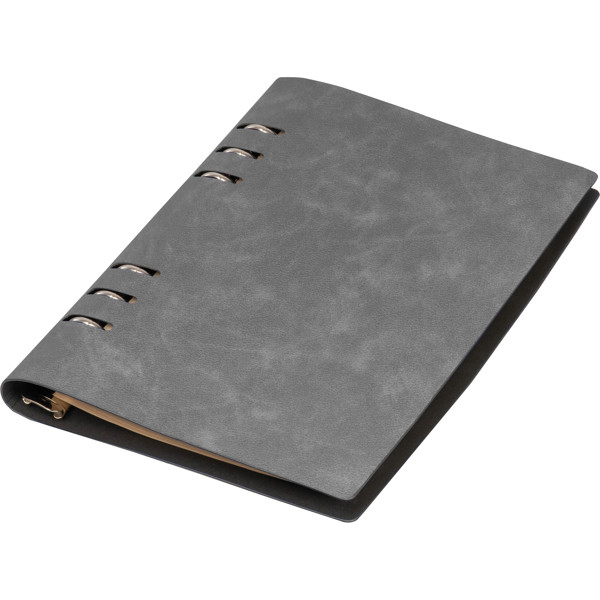 A5 ring binder with PU cover ROSARIA - Silvergrey