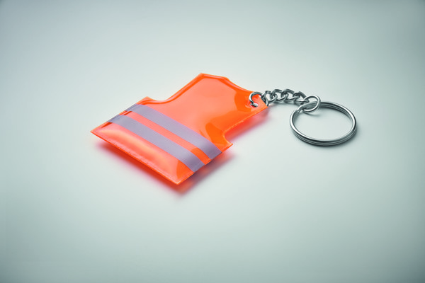 Key ring with reflecting vest Visible Ring - Neon Orange