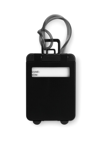 Étiquette de bagage en plastiq Traveller - Noir