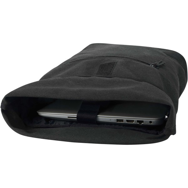 Recanvas 14” GRS recycelter Rolltop-Rucksack 16L - schwarz