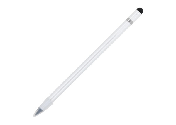 Long-life aluminum pencil with eraser - White