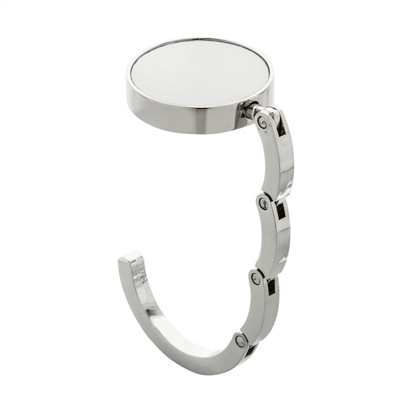 Zložljiv kovinski obešalnik za vrečke Factor, Ø45 mm - Bela / srebrna