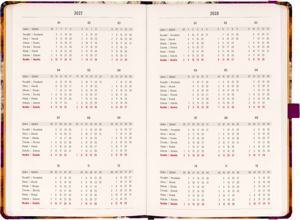 Notique Planbook Diář/Notes Vintage Květy 2027, 13 x 21 cm - Východní