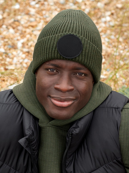 Circular Fashion Patch Beanie - Graphite Grey / Black