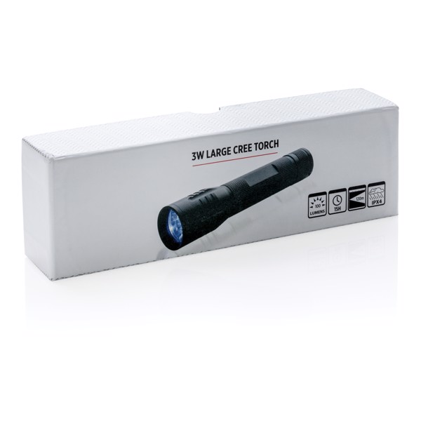 3W large CREE torch - Black