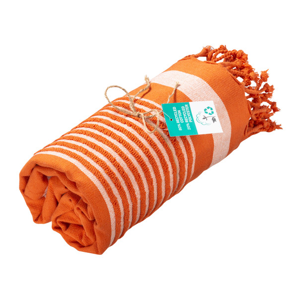 350 G/M2 Recycled Cotton Beach Towel/Pareo - Orange