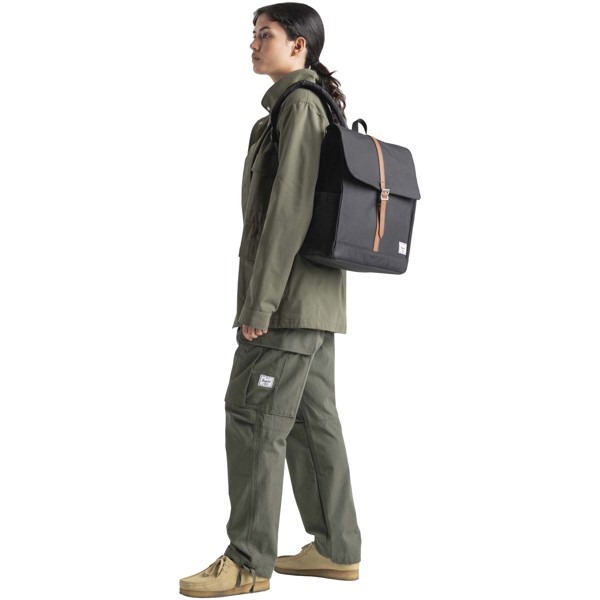 Herschel City plecak z materiałów z recyklingu o pojemności 16 l - Wrzosowo-szary