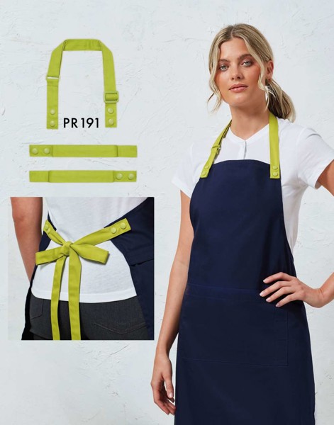 'Colours ' Swap & Pop Apron - Strap - White