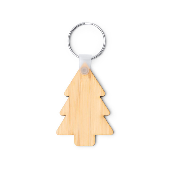 Personalised bamboo Christmas tree keyring