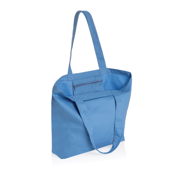 Impact Aware™ 240 gsm rcanvas shopper w/pocket - Tranquil Blue
