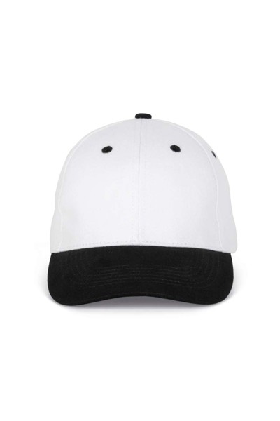 6 Panels Cotton Cap - White / Black