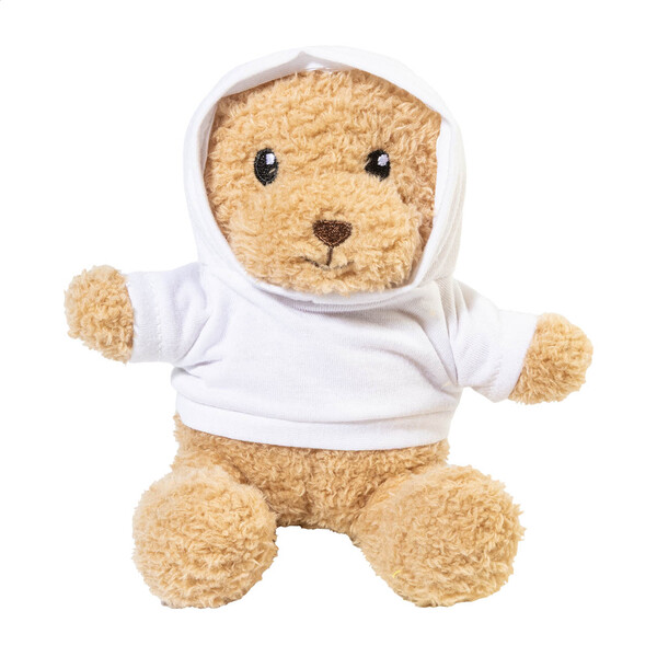 Rpet Pluh Teddy Bear With Hoodie Hobear - White