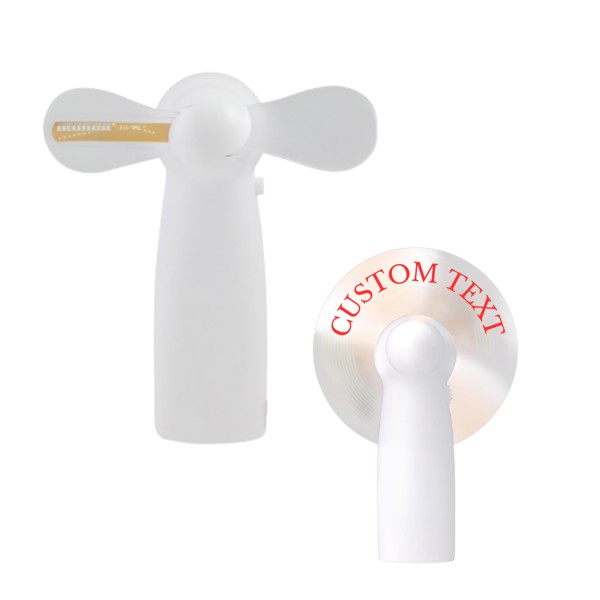 Vreckový vetráčik s LED sloganom - WHITE