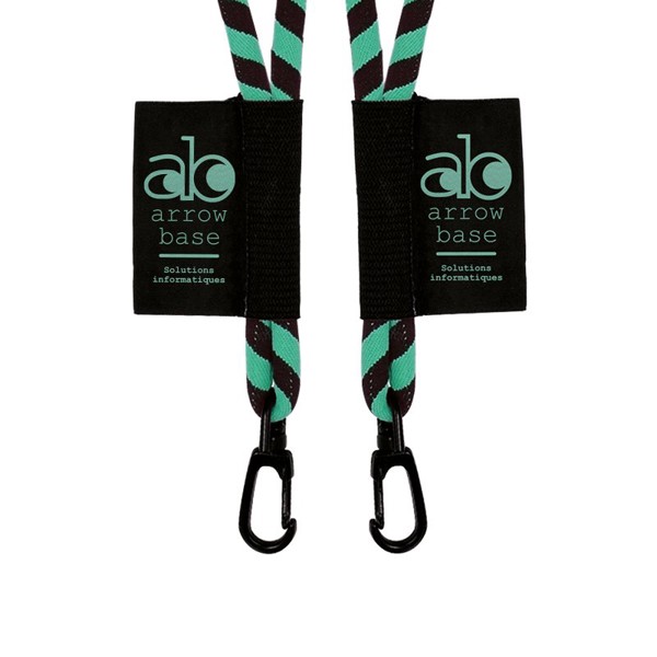 CORDON TOUR DE COU / LANYARD TUBULAIRE TISSEE 2 COULEURS