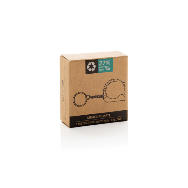 Porte-clés avec ruban de 1M en ABS RCS MeasureMate - Jaune
