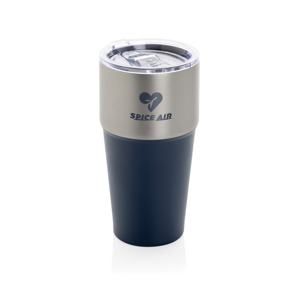 Mug 500ml en acier recyclé certifié RCS Fluid - Bleu Marine