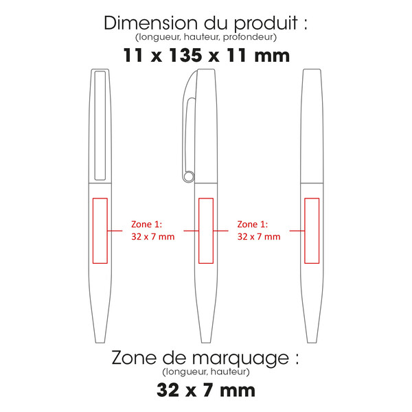 CLAW - BND75 - Stylo à bille torsadé en acier inoxydable recyclé