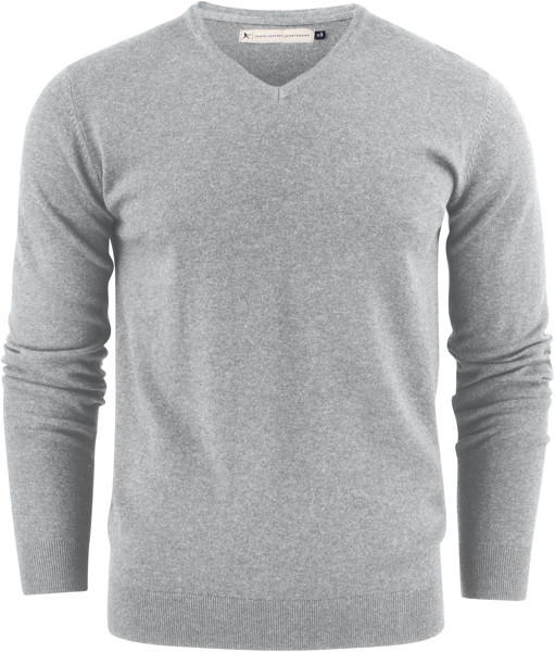 Men's V-Neck Pullover James Harvest | Ashland V-Neck - Grey Melange / S
