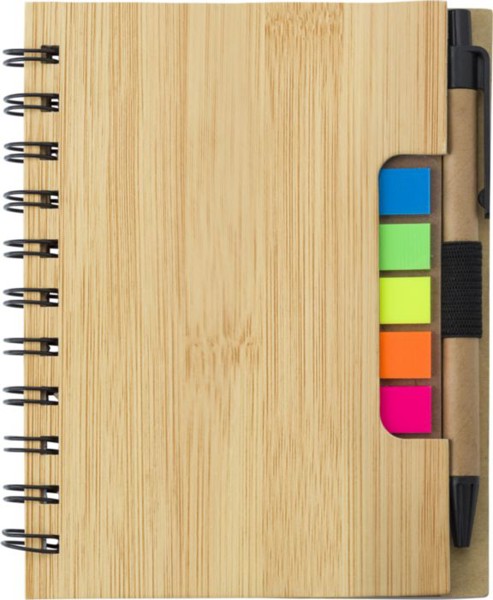 Caderno de bambu com notas Niall