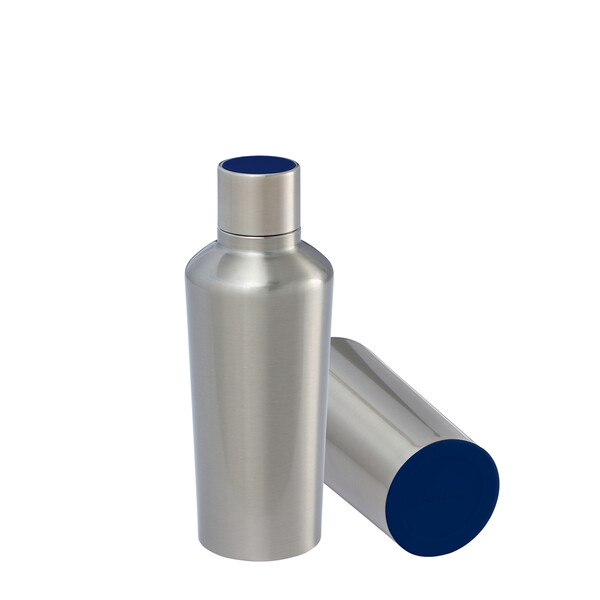 myDRINQEO 500 - Bottle: silver, Lid: dark blue, Bottom: dark blue
