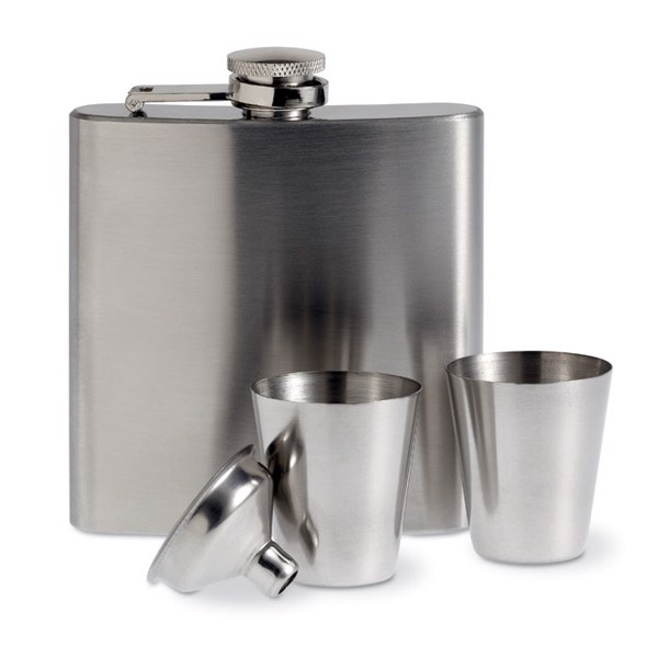 Slimmy flask set, stainless steel, 175 ml