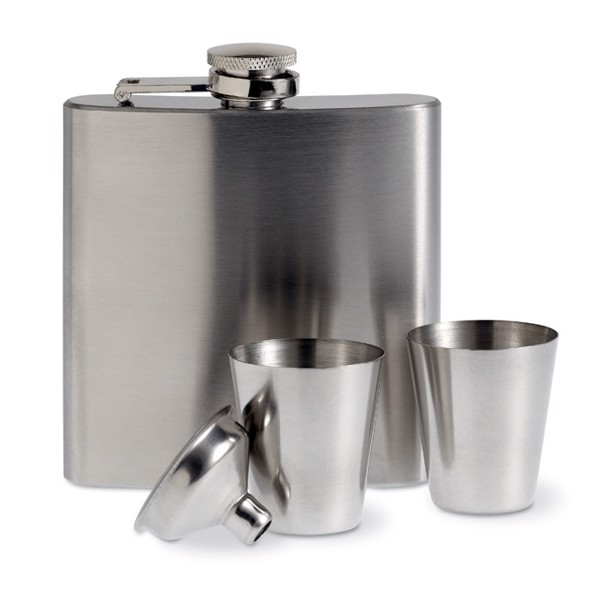 MB - Slim hip flask w 2 cups set Slimmy Flask Set