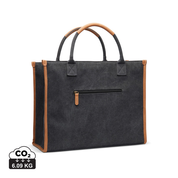VINGA Bosler RCS recycled canvas office tote - Black